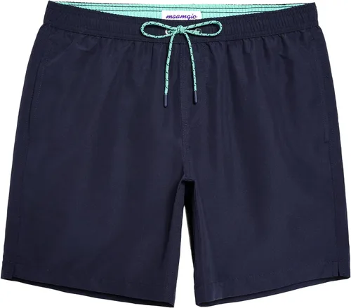 Vista 54 de maamgic Traje de baño para hombre, de secado rápido, con forro de malla, divertido traje de baño de 7 pulgadas Raya azul