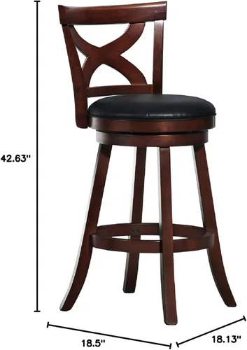 Vista 2 de Inspire Q Crosby Crry X-Back - Taburete giratorio de 29 pulgadas con respaldo alto de Classic