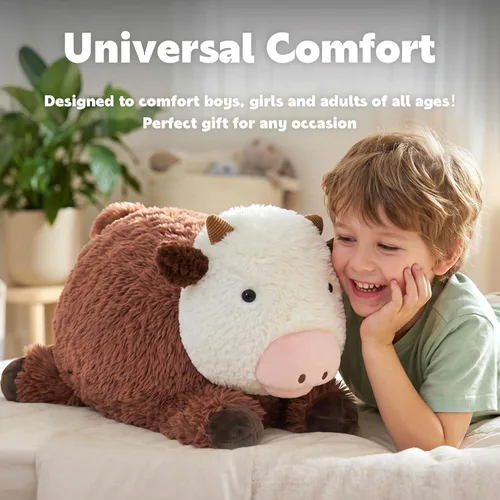 Vista 3 de IKASA Peluche de vaca de las tierras altas con peso de 4.5 libras, peluche pesado
