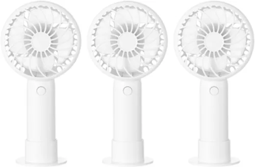 Vista 56 de Tujoe Mini ventilador de mano potente de 3 velocidades, ventilador personal pequeño portátil recargable con base USB para mujeres, maquillaje