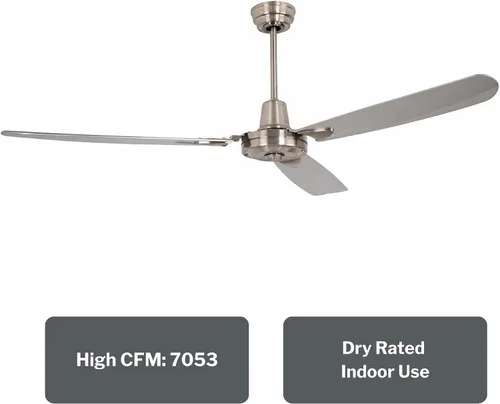 Vista 4 de Craftmade VE58BNK3 Velocity Ventilador de techo de 58 pulgadas Níquel pulido cepillado Níquel cepillado pulido