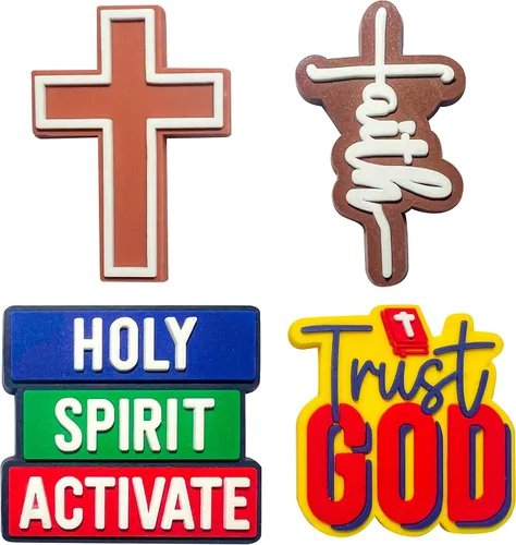Vista 2 de 12 dijes cristianos para zapatos, accesorios y alfileres - Regalos para mujeres, adolescentes, niñas, niños y adultos Dijes de zapatos de Jesús