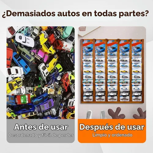 Vista 6 de Vitrina para coche con ruedas calientes cardadas, capacidad para 50 coches