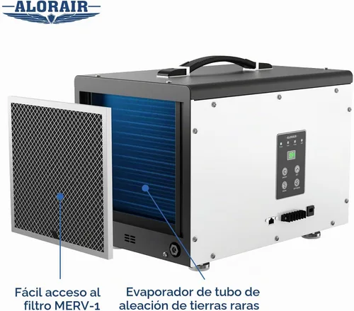 Vista 8 de Deshumidificador ALORAIR 120 PPD con bomba para espacio de arrastre y sótano Automatic Defrost, Memory Start, Up to 1,300 Sq. Ft., with Drain