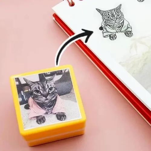 Vista 8 de Sello de retrato de mascota hecho a medida, sello personalizado para mascotas, idea de regalo, amante de los animales, sello de tinta personalizado