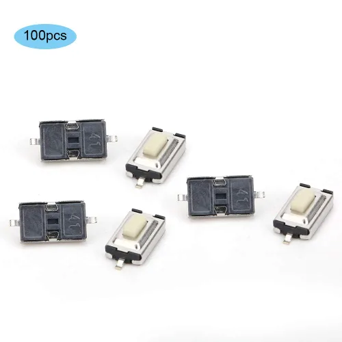 Vista 5 de Interruptor de botón táctil momentáneo, 100 interruptores de botón táctil de 0.118 x 0.236 x 0.098 in de alta sensibilidad de respuesta rápida Micro