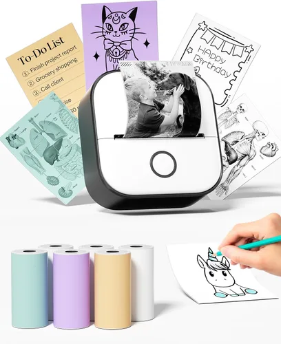 Vista 9 de Memoking Mini impresora - impresora adhesiva T02 máquina sin tinta del Negro