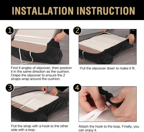 Vista 8 de H.VERSAILTEX Fundas de terciopelo elástico para silla con cojín en forma de T para sala de estar, funda de sofá, funda de asiento con cojín