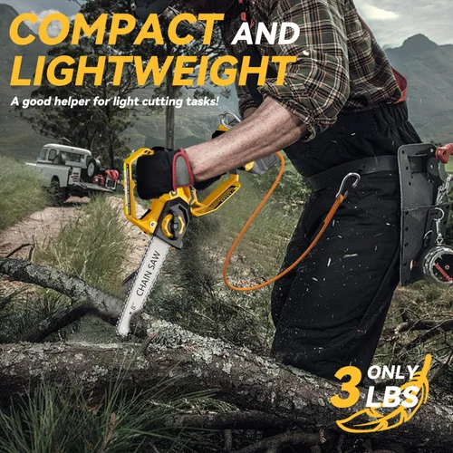 Vista 7 de Motosierra Mini para Batería Dewalt 20V Max, motosierra eléctrica inalámbrica de 2 en 1 de 8 pulgadas y 6 pulgadas con motor sin escobillas