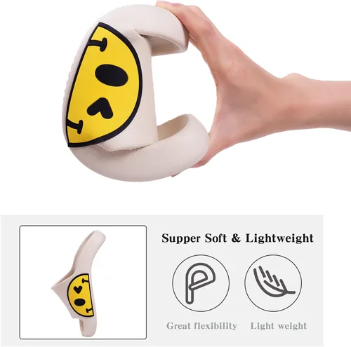 Vista 5 de Pantuflas para hombre, mujer, niñas y niños, de etilvinilacetato, antideslizantes, para interiores y exteriores, pantuflas con caras sonrientes
