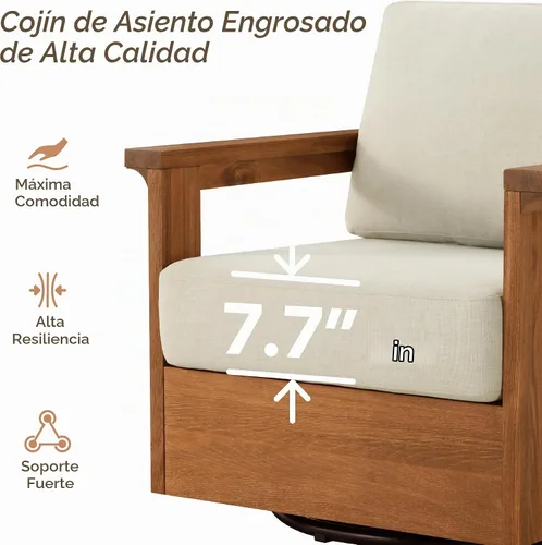 Vista 5 de CHITA Juego de 3 piezas para patio bistró, juego de muebles de exterior