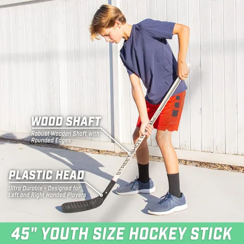Vista 2 de GoSports Street Hockey - Choose Between Goal Set with Sticks, Balls (6 Pack) or Sticks (2 Pack)