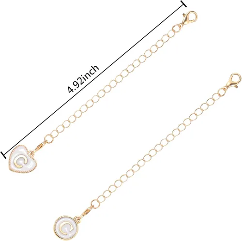 Vista 4 de HOMICO 2 piezas de cadena de letras redondas en forma de corazón para Stanley Cup, accesorios de cadena de letras con nombre personalizado para vaso