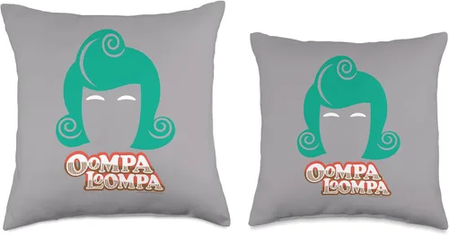 Vista 3 de Willy Wonka Chocolate Factory Oompa Loompa - Almohada (16.0 x 16.0 in), multicolor