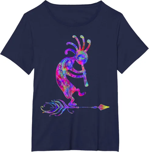 Vista 21 de Native American Kokopelli With Feather 2 - Camiseta Fan Fun, Negro, S