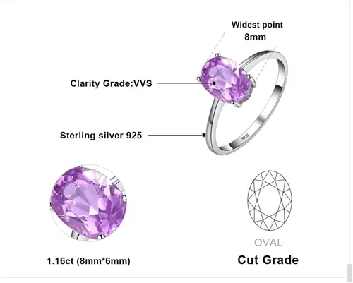 Vista 2 de JewelryPalace Anillos de compromiso solitarios de plata de ley 925 chapados en oro de 14 quilates con piedra natal de topacio azul citrino y piedras