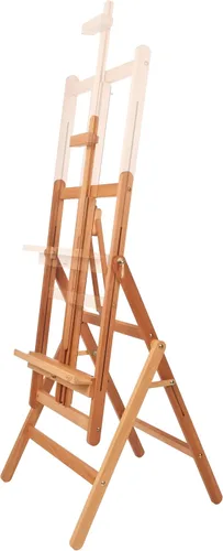 Vista 4 de Mabef M33 Caballete de estudio, madera de haya engrasada, caballete ajustable para interiores, convertible a mesa de pintura, soporta aceite