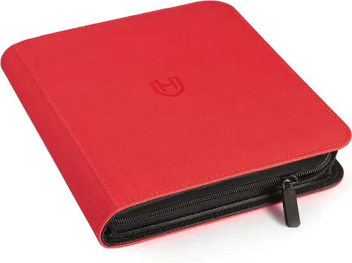 Vista 24 de Carpeta de tarjetas de 4 bolsillos con cremallera, 288 bolsillos para tarjetas comerciales Premium PU Cover, Side Loading, Ringless Card Binder