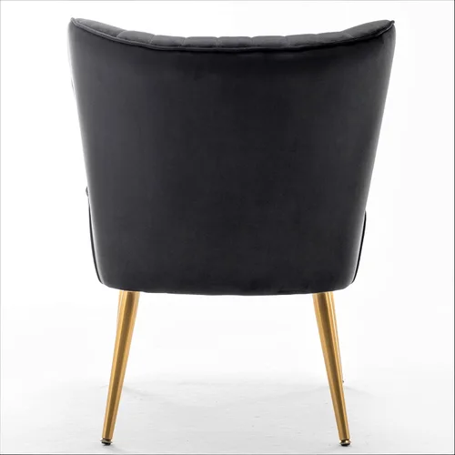 Vista 8 de Container Furniture Direct Silla moderna de terciopelo para sala de estar, dormitorio o entrada, diseño elegante y cómodo sin brazos con patas