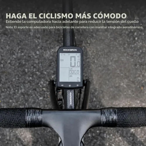 Vista 2 de ROCKBROS Soporte para computadora de bicicleta en la parte delantera compatible con mesas de reloj convencionales, equipado con múltiples tipos
