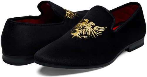 Vista 3 de Jousen Mocasines de terciopelo para hombre, zapatos de vestir, suaves, vintage, de lujo, para boda, fiesta, baile de graduación para hombres