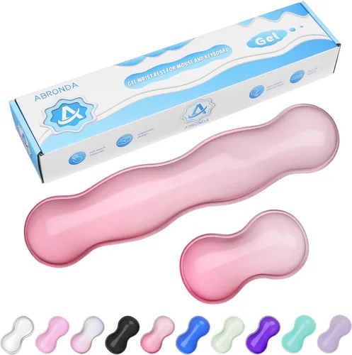 Vista 17 de Reposamuñecas de Gel para Teclado y Ratón, Reposamuñecas para Teclado, Soporte de Muñeca para Ratón, Alivio del Dolor, Toque Fresco, Antideslizante