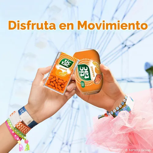 Vista 5 de Tic Tac Menta naranja, paquete de 4 unidades, tamaño de viaje, 200 piezas