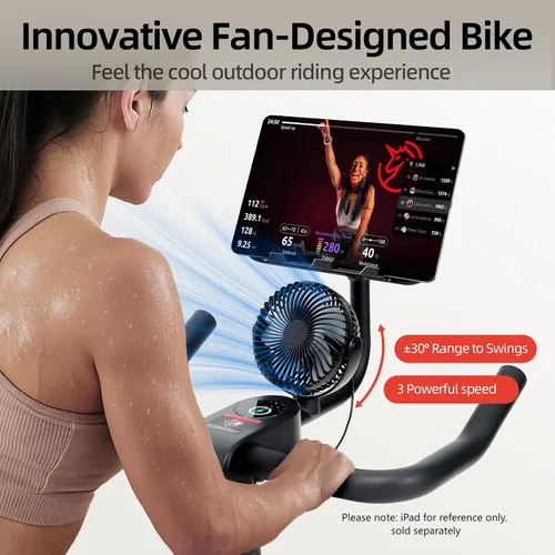 Vista 4 de Yesoul Black Exercise Bike for Home, Low Noise Indoor Cycling Bike for Home Gym Electric Stationary Bike with Tablet Mount & Comfortable Seat