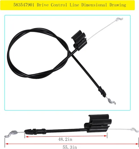 Vista 2 de 583547901 532440385 420941 Componente de repuesto de cable de control de área de cortadora de césped, compatible con cortacésped Husqvarna HU 625AWD