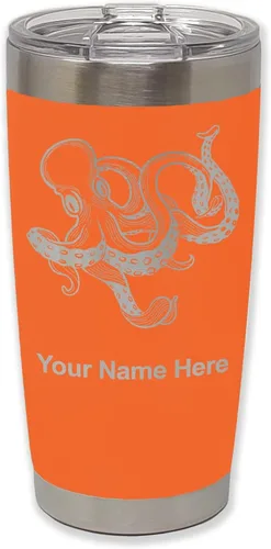 Vista 27 de LaserGram Vaso aislado al vacío de 20 onzas, Kraken, grabado personalizado incluido (negro)