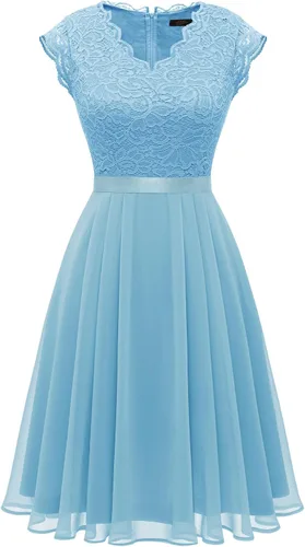 Vista 108 de Dressystar - Vestido de dama de honor, sin mangas, con cuello en V, para fiesta de boda