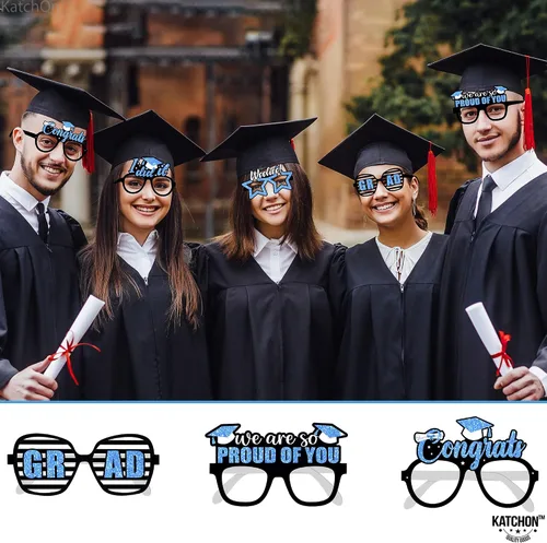 Vista 7 de KatchOn, Gafas de graduación azules 2026 – Paquete de 12 Gafas de graduación azules para decoraciones de graduación 2026 Clase de 2026
