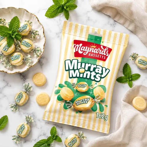 Vista 5 de Maynards Bassetts Murray - Bolsa de mentas, 6.81 oz (paquete de 12) Mint Flavoured Hard Candy with Chewy Centre Individually Wrapped Mint Sweets