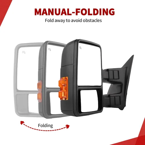 Vista 6 de YITAMOTOR Espejo de remolque compatible con Ford F250 F350 F450 F550 Super Duty 2008-2016, espejo lateral izquierdo del conductor con calefacción