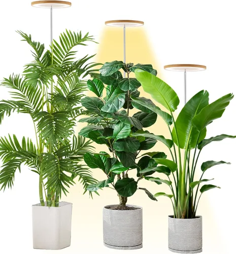 Vista 26 de Yadoker - Luz de cultivo LED de espectro completo para plantas de interior, lupa negra, altura ajustable, temporizador automático, bajo voltaje