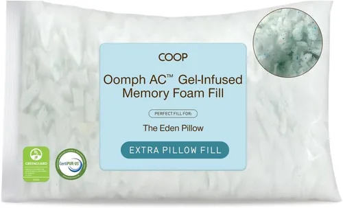 Vista 13 de Coop Home Goods Relleno extra Oomph, espuma viscoelástica de corte cruzado, relleno de almohada de densidad media, bolsa de relleno extra, recarga