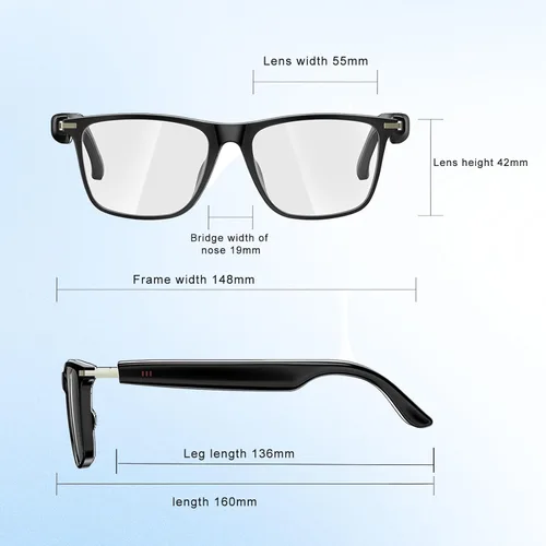Vista 9 de Gafas Inteligentes de Traducción Ai con ChatGPT, Gafas Bluetooth con Traducción de 164+ Idiomas, Gafas Traductoras con Lentes de Cambio