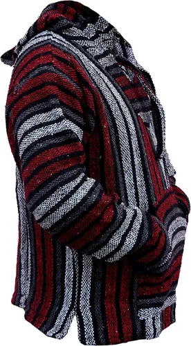 Vista 3 de Del Mex Mexican Baja - Poncho tipo sudadera con capucha, diseño de surf, estilo hippie
