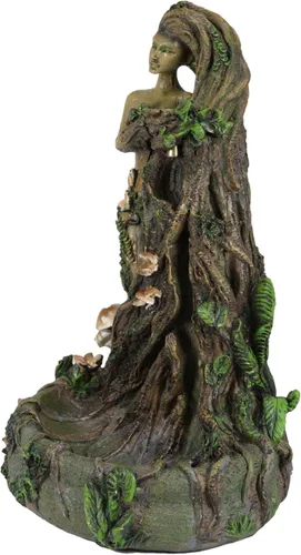 Vista 6 de Ebros Gift Whispering Forest Celta Greenman Árbol Mujer Gaia Ent Retorno Incienso Cono Quemador Aroma Aroma Estatuilla Diosa Cuernos Árbol