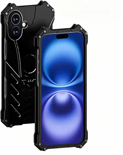 Vista 10 de Batman Design - Funda de metal para iPhone 14 Pro, protección resistente, soporte de murciélago, disipación de calor, 6.06 pulgadas, color negro