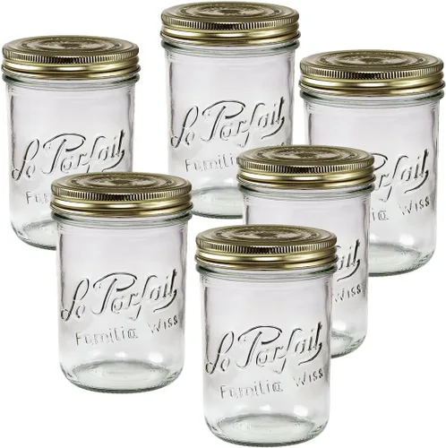 Vista 10 de Le Parfait Familia Wiss - Tarros de vidrio de boca ancha de 7 onzas (6.8 fl oz), paquete de 6 unidades, fabricados en Francia, tapa hermética de 2