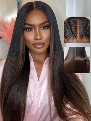 Vista 17 de UNICE Yaki - Pelucas de cabello humano lacio con encaje frontal 13x4, con cordón, Pre-Todo, sin pegamento, peluca de cabello humano frontal