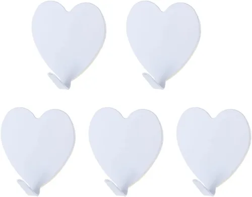Vista 11 de Gancho de pared autoadhesivo en forma de corazón, gancho para puerta, ganchos decorativos fuertes de acero inoxidable para cocina y baño