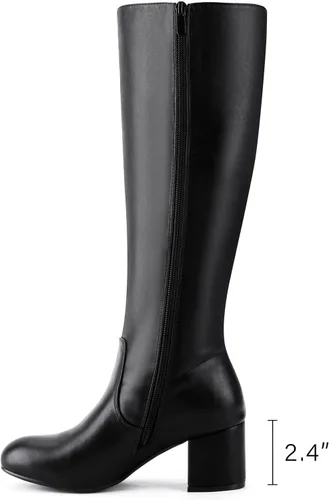 Vista 2 de Shoe'N Tale Botas altas hasta la rodilla para mujer, botas de tacón grueso de gamuza