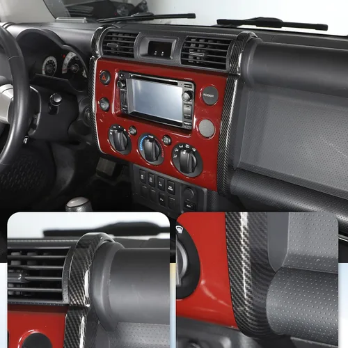 Vista 5 de Tira lateral de navegación de consola central de ABS para automóvil para Toyota FJ Cruiser 2007-2021, cubierta de tira decorativa lateral