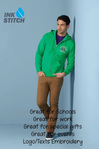 Vista 4 de INK STITCH Unisex 18600 Custom Stitching Diseña Tu Propia Sudadera Con Capucha Chaquetas Con Cremallera - Multicolores