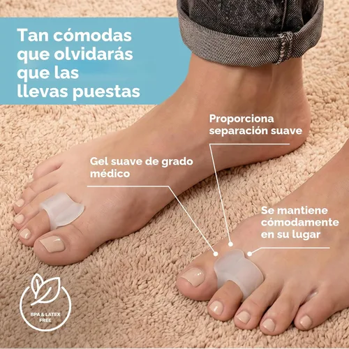 Vista 5 de Mind Bodhi - Separadores de dedos de un solo bucle, paquete de 4: corrigen juanetes y restauran los dedos de los pies a su forma original, para Azul
