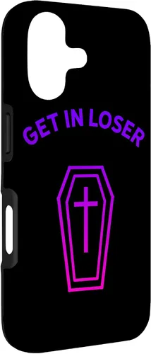 Vista 3 de Pastel Goth Aesthetic Black Gradient Coffin Get in Loser Emo Case for iPhone 17