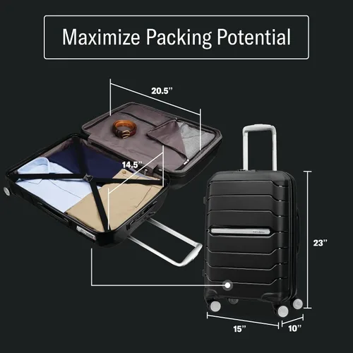 Vista 3 de Samsonite Freeform Hardside expandible con ruedas giratorias dobles, Rosa rosado
