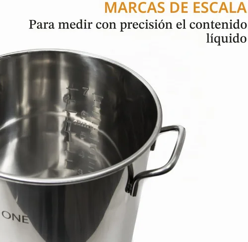 Vista 3 de GasOne - Olla de acero inoxidable de 8 galones, preperforada, 4 piezas, 32 cuartos de galón, parte inferior de tres capas para elaboración